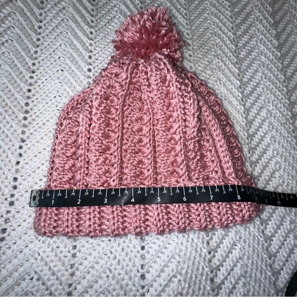 Handmade Crocheted Winter Beanie with Pom Pom and Matching Scarf Set - Picture 3 of 6